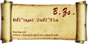 Bányai Zsófia névjegykártya