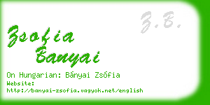 zsofia banyai business card